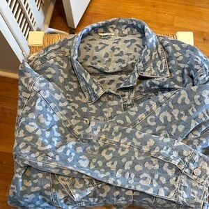 JODIFL Light Blue Animal Print Jacket